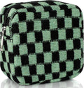 CekPo Sanitary Napkin Storage Bag, Menstrual Pad Zipper Bag Checkered Portable Period Bag Panty Liners, Tampon Storage Pouch for Women Ladies Daily Use Storage Purse Travel