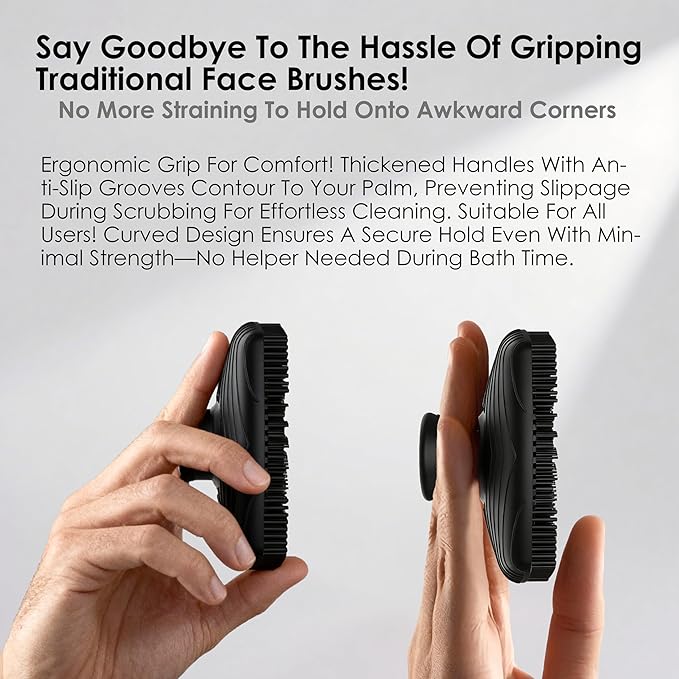 Face Scrubber & African Net, Silicone Exfoliating Brush for Men Women, Facial Cleansing Brush, Manual Waterproof Cleansing Skin Care, Blackhead Removing Pore Cleansing Massaging Face Brushes
