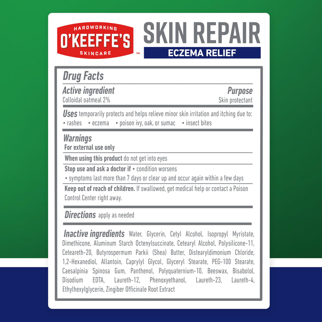 O’Keeffe’s Skin Repair Eczema Relief Body Cream, 7oz Tube (Pack of 1)
