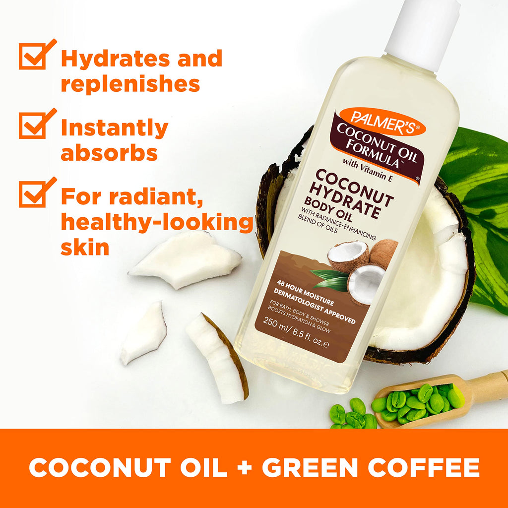 Palmer's Coconut Body Oil Moisturizer for Dry Skin (8.5 Oz - Pour Cap)