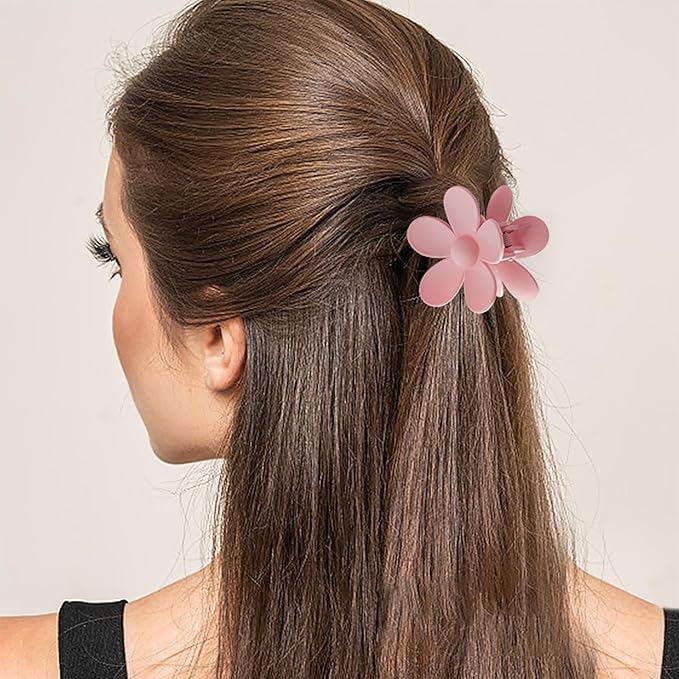 8PCS Hair Clips for Women, Flower Claw Clips for Thick Hair, Non-Slip Hair Accessories with Multi-Styles, Colorful Hair Claw Clips and Variety Pack, Ideal for Girls