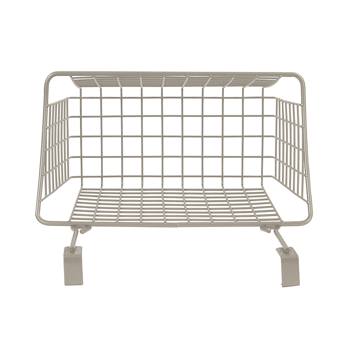 Spectrum Hanging Baskets for Organizing (Large, Satin Nickel) - Grid Over the Cabinet Wire Basket for Kitchen or Bathroom - Door Hanging Storage Organizer for Cleaning Supplies, Washcloths, & Towels