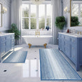 BSICPRO Bathroom Rugs and Mats Sets, 2 Piece Thick Absorbent Chenille Bath Mat Rug Set Non Slip, Soft Shaggy Bath Room Floor Mats for Bathroom, Machine Washable (Sky Blue, 20" x 47" Plus 16" x 24")