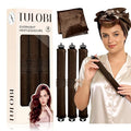 TULOBI 3 Pcs Heatless Curls Overnight - Velvet Heatless Hair Curler with Satin Scarf, Overnight Jumbo Rods, Blowout Hair Curlers to Sleep in for Fine/Thick/Long Hair (Brown)