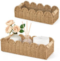 Dahey Toilet Paper Storage Basket 2 Pack Bathroom Scalloped Tank Basket