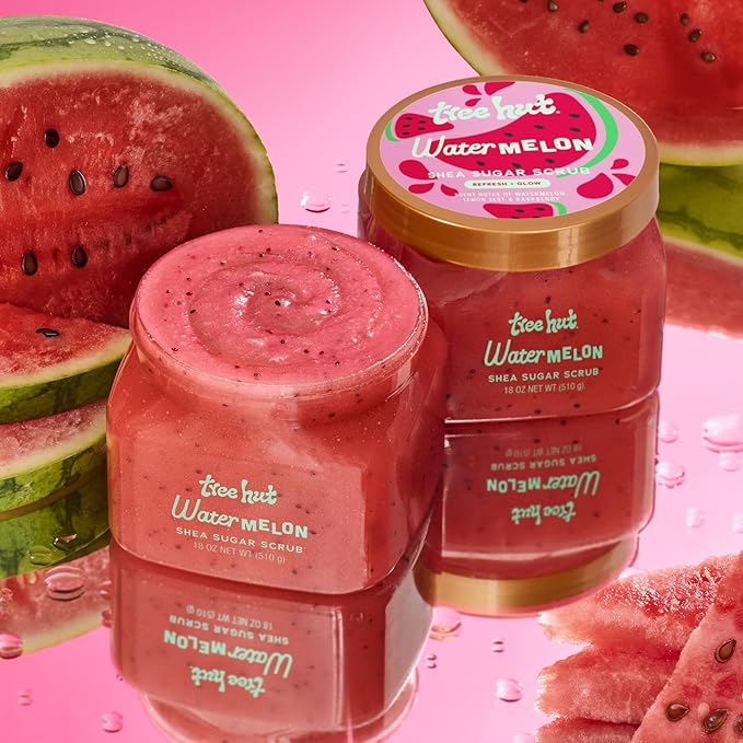 Tree Hut Watermelon Body Scrub, Exfoliating Sugar Scrub, Vegan, 18 Oz
