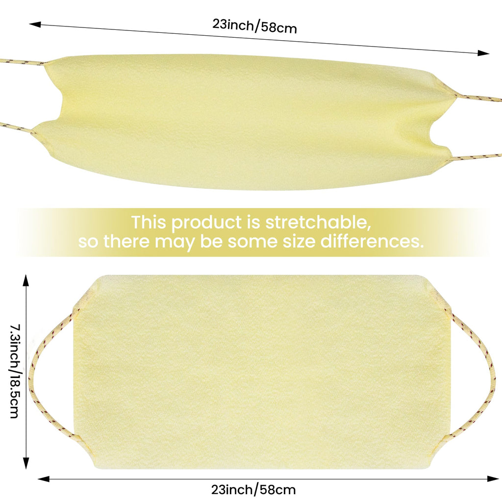 3 Pcs Double-Sided Back Exfoliator Body Scrub Towel, Exfoliating Back Scrubber with Handles,Exfoliating Washcloth Bath Tool in Shower, Stretchable Back Washer to Deep Cleans Skin (Beige)