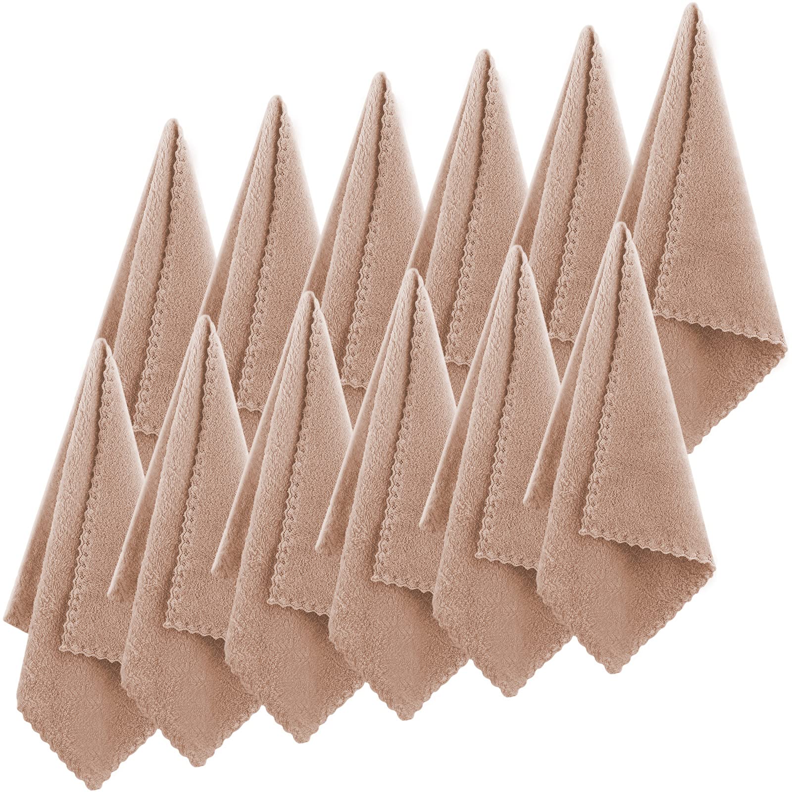 Syhood 12 Pack Face Towels Reusable Makeup Remover Cloths,Brown