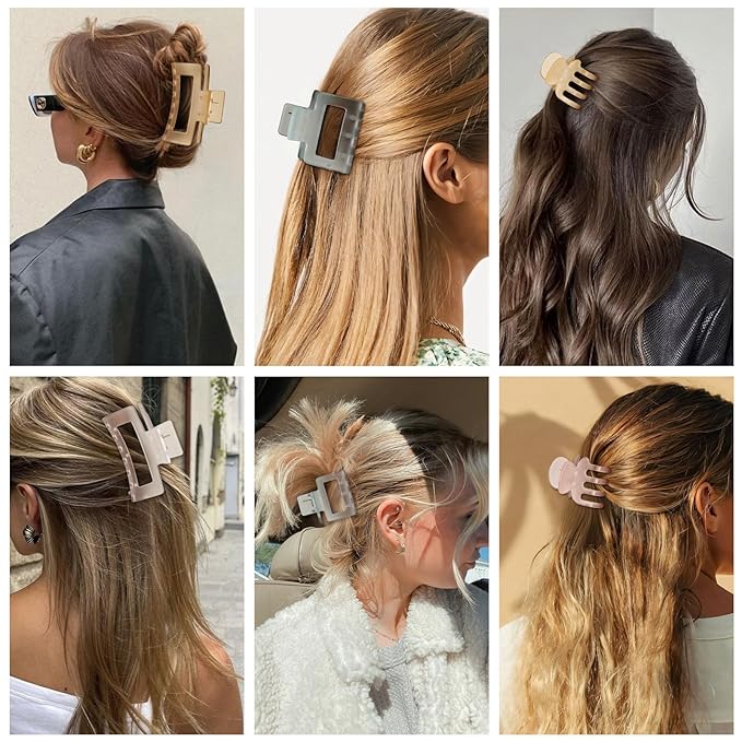 SMKSL 3 Styles Hair Clips for Women Small Medium Big Claw Clips for Thin Thick Hair 12 Pcs Hair Claw Clips Hair Clips Combination Hair Accessories for Women (Ice Cream)