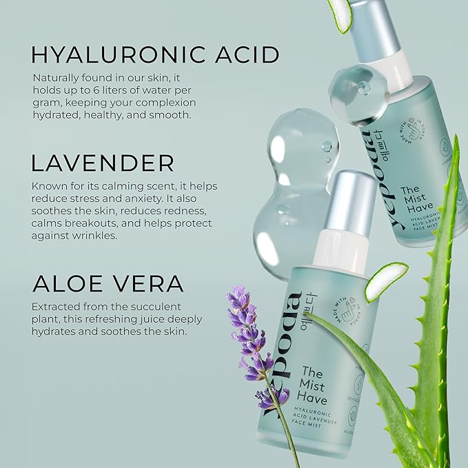 Yepoda The Mist Have, Hydrating Toner Face Mist, Deeply Hydrates & Revitalizes the Skin, Vegan Korean Toner Mist for All Skin Types, 50 ml