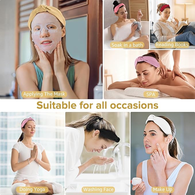 Headbands for Women Girls - 6PCS Stylish Top Knotted Headbands - Knotted Headband for Women - Head Bands Wide Hairband Hair Accessories