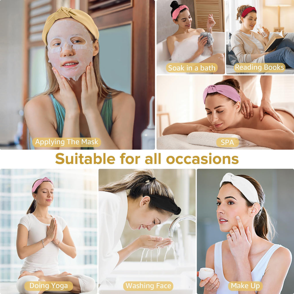 DiyJibb Headbands for Women Girls - 6PCS Stylish Top Knotted Headbands - Knotted Headband for Women - Head Bands Wide Hairband Hair Accessories