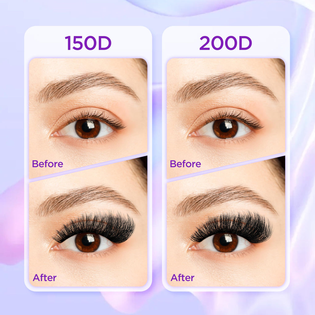 Elitefe Lash Extension Kit DIY Lash Clusters Kit Eyelash Extensions Individual Lashes Extensions with (Bond,Seal,Tweezers,240Pcs,150D+200D, 0.07D,10-18)