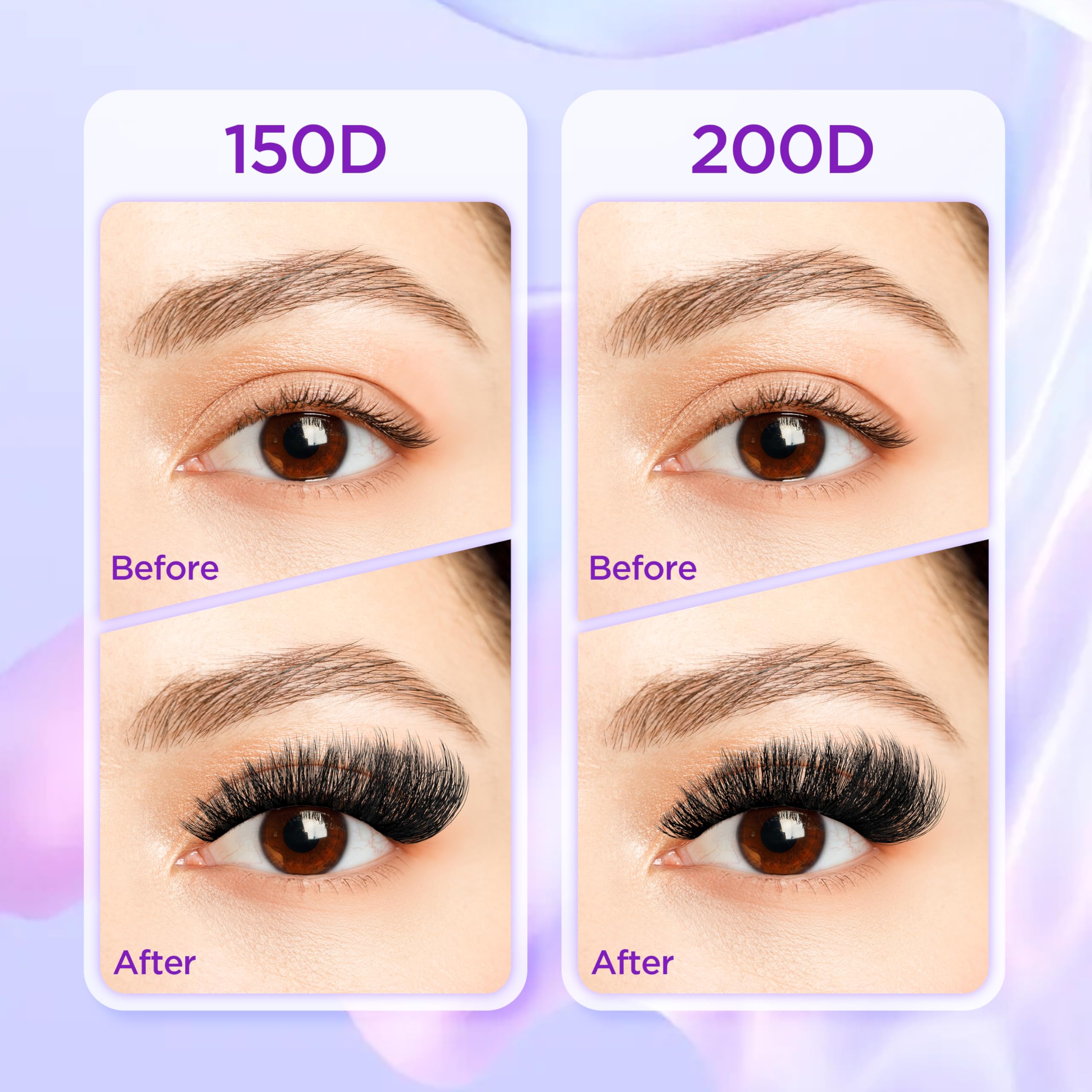Elitefe Lash Extension Kit DIY Lash Clusters Kit Eyelash Extensions Individual Lashes Extensions with (Bond,Seal,Tweezers,240Pcs,150D+200D, 0.07D,10-18)