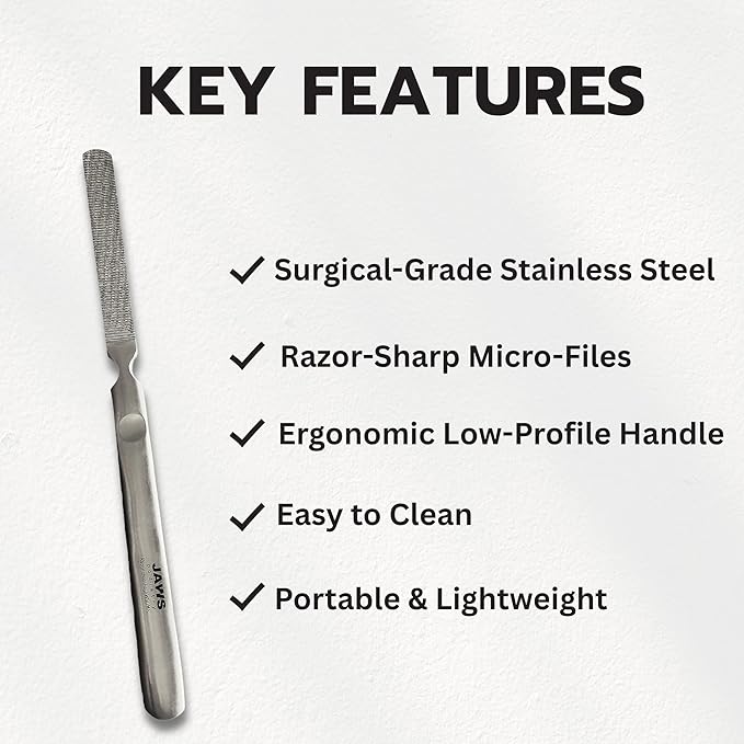Jaws Podiatry Callus Grater, Surgical Grade Stainless Steel, Efficient Callus Removal, Ergonomic Handle, Easy to Clean, Silver