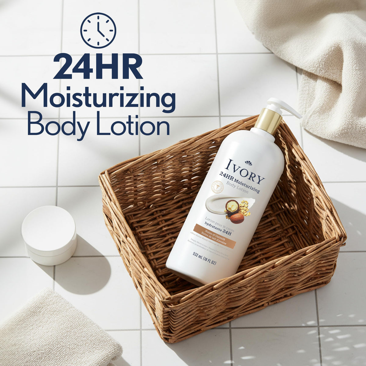 Ivory Hand & Body Lotion for Women & Men, Oatmilk Scent, 18 fl oz