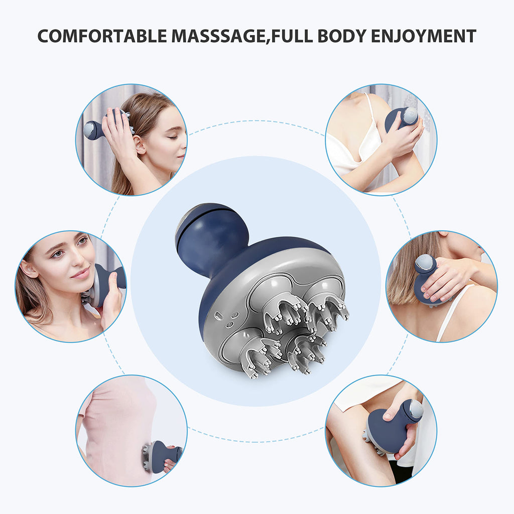 COMFIER Cordless Electric Scalp Massager with Mutlti-Modes Vibration, Handheld Cat Head Massager for Pets, Portable Dog Head Massage for Deep Clean and Stress Relax