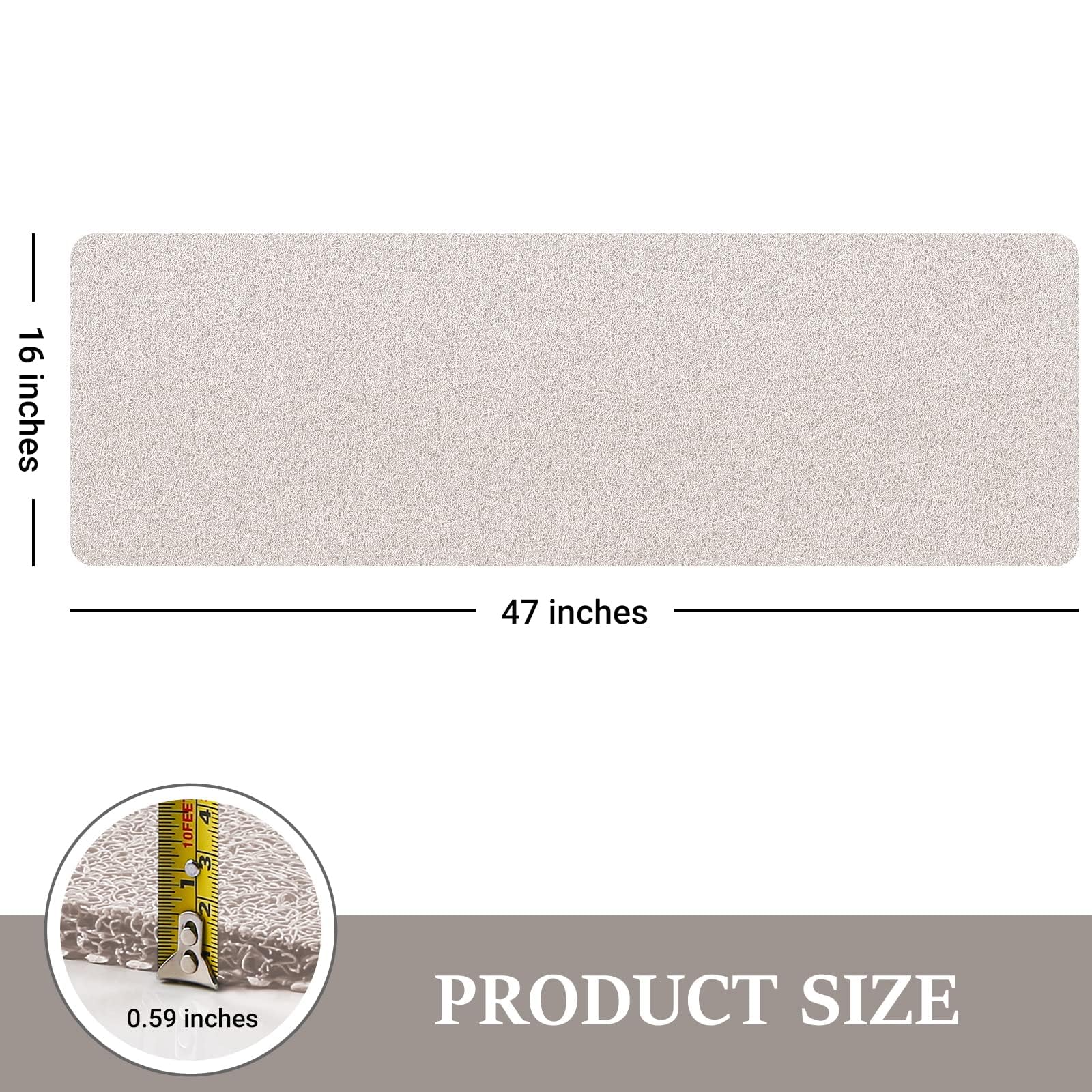 LuxStep Shower Mat Bathtub Mat Non-Slip Bath Mat with Drain, Quick Drying