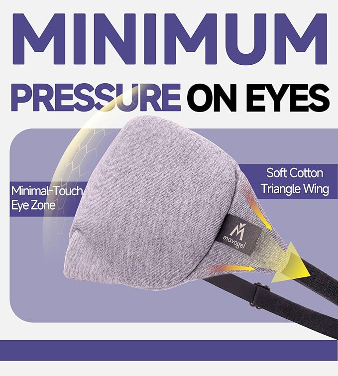 Mavogel Cotton Sleep Eye Mask, Light Blocking with Adjustable Nose Bridge
