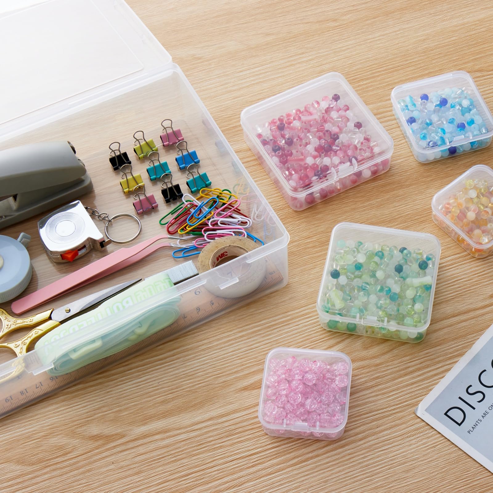 Goodma Small Bead Organizers, 78 Pieces Mixed Sizes Plastic Storage