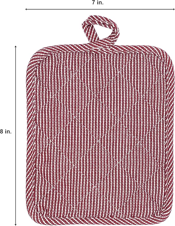 American Linen 8-Pack Heat Resistant Pot Holders & Hot Pads(Burgundy, 8 Pack)
