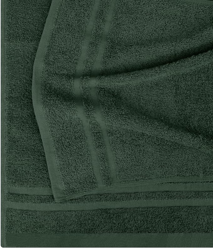 Utopia Towels Cotton Bleach Proof Salon Towel 16 by 27 inches, Bleach Safe 100% Cotton Hand Towel for Gym, 24 Pack, Forest Green
