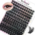 Lash Clusters DIY Eyelash Extensions Volume Lashes Wispy False Eyelashes Self-Application Lash Clusters Faux Mink at home with Natural Look (8-16mm, D01-PURE)