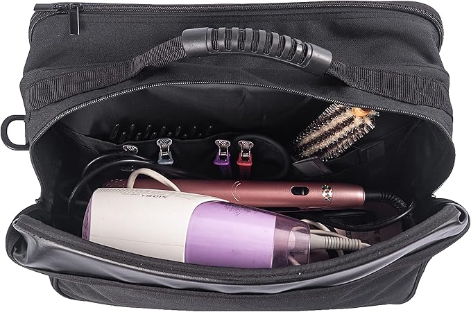 Tense Edano Pro Large Capacity Beauty Hairdressing Barber Tool Bag Polyester Hair Equipment Cosmetic Salon Shoulder Organizer Kit Grooming Hair Stylist Scissor Holder Storage Carrying Travel Case