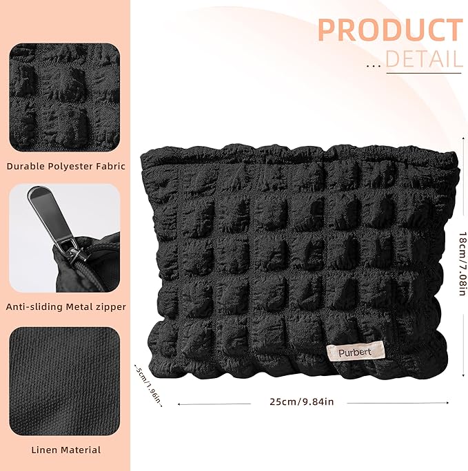 Purbert Bubble Cloud Makeup Bag - Large Capacity Travel Cosmetic Organizer