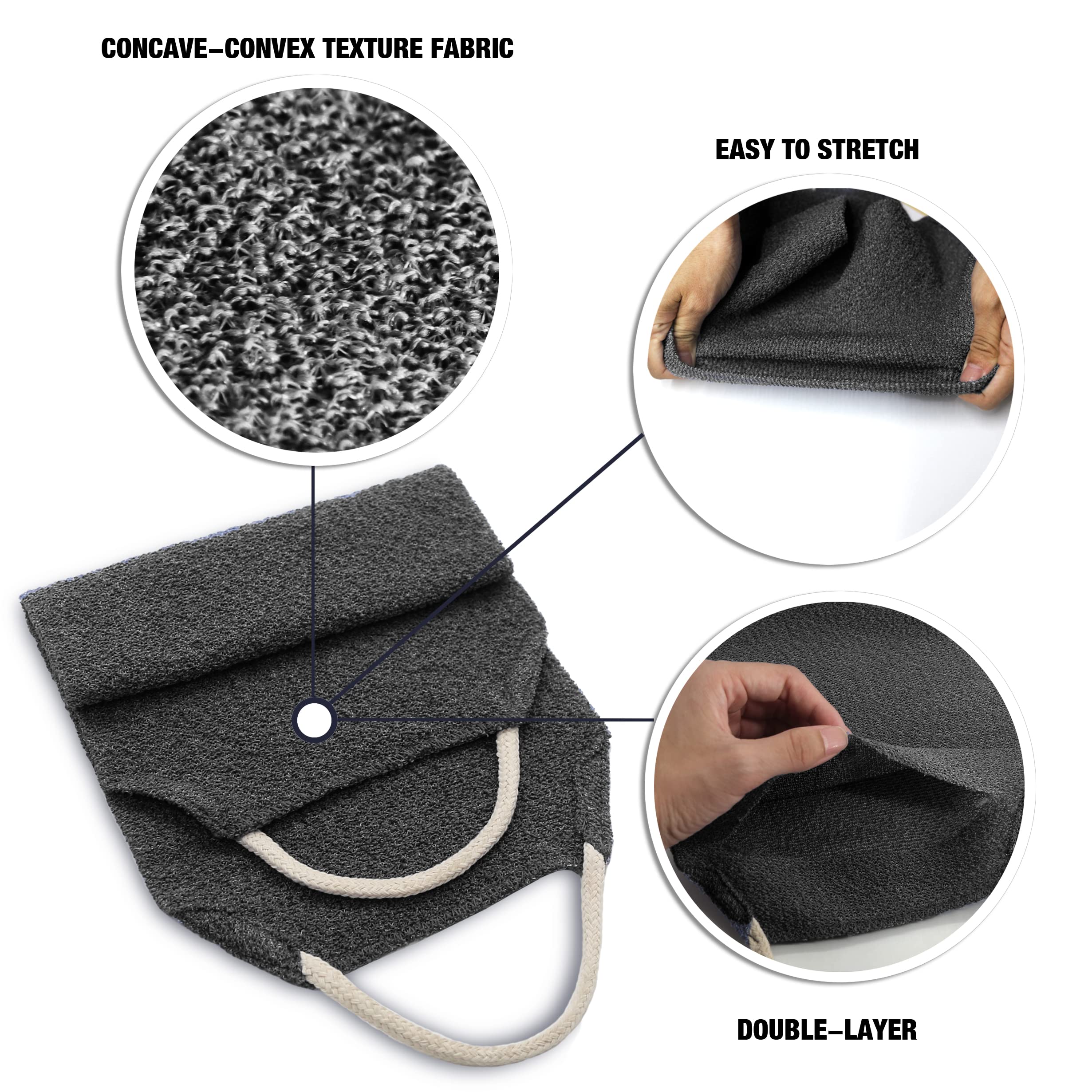 Evridwear Exfoliating Back Scrubber for Shower, Back Washer for Men Women