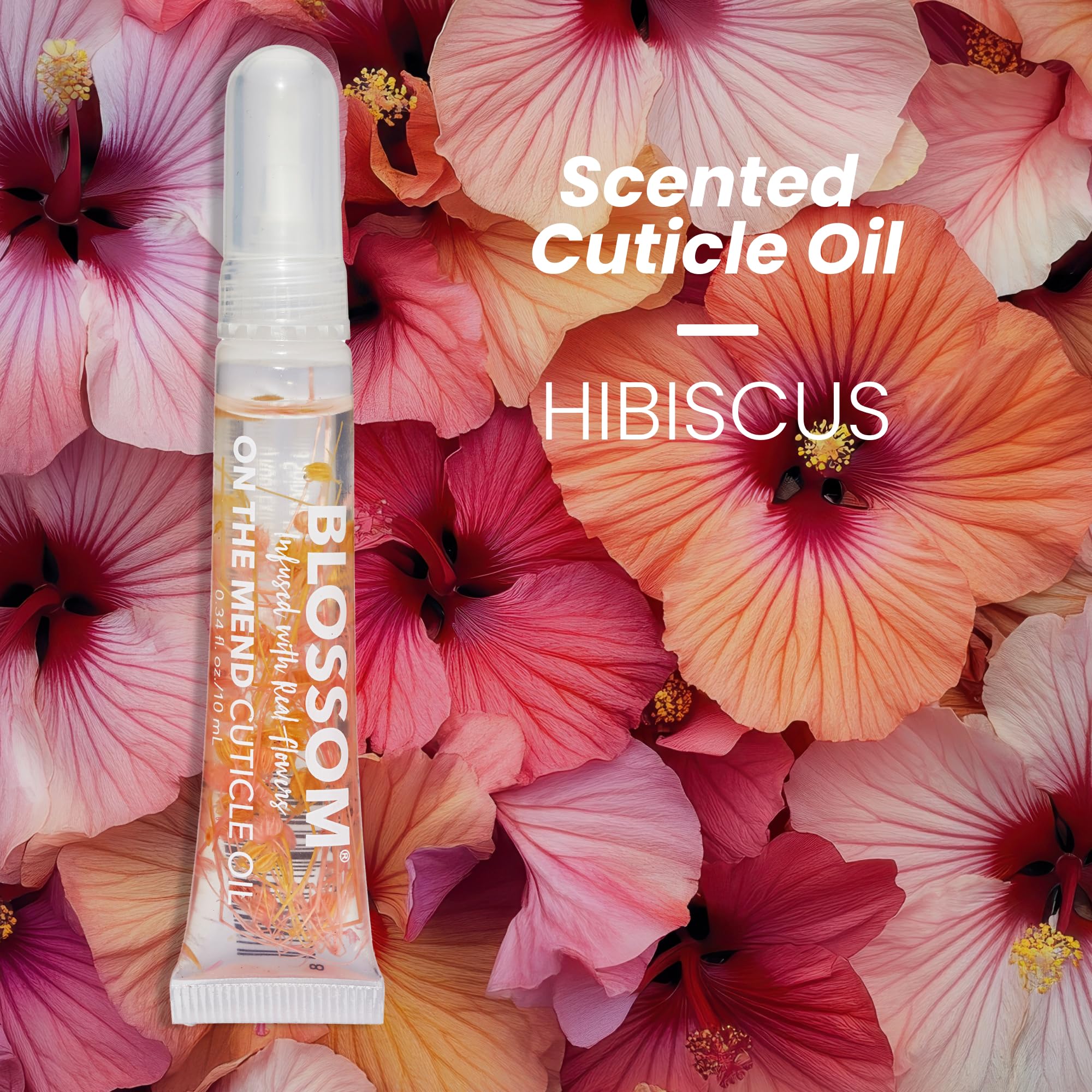 Blossom Cuticle Oil Pen for Nails, On the Mend Scented Travel Nail Oil for Growth and Strength, Infused with Real Flowers 0.34oz, Rose
