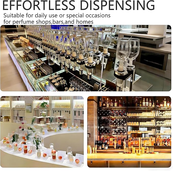 QIUNAOZI Liquid Filling Machine Transfer Tools, 12 Pump Heads,Testing Cups, 200ml Glass Perfume Bottles, Flow Adjustable, Suitable for Liquid Colognes/Perfume Samples