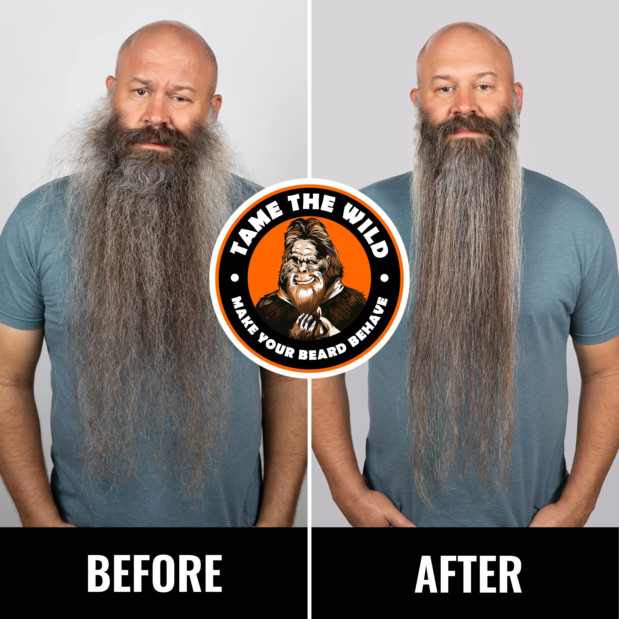 TAME The Wild Beard Brush and Beard Straightener for Men - Ionic Heated Comb with 3 Adjustable Temps - Wooden Beard Comb for Grooming - Anti-Scald Safety - for All Hair Types