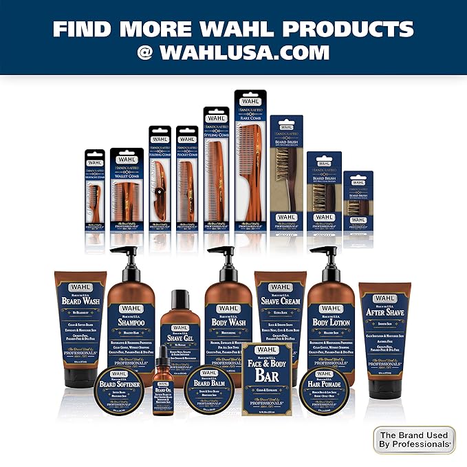 Wahl Handcrafted Beard, Mustache & Hair Pocket Comb for Men's Grooming