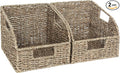 StorageWorks Wicker Baskets for Organizing, Pantry Organizers and Storage, Seagrass Storage Basket for Pantry Shelves, Kitchen Counter, Natural, 2 Pack