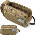 PAVILIA Tactical Toiletry Bag for Men, Water Resistant Molle Military Dopp Kit, Travel Hygiene Organizer with Wet Dry Storage for Shaving, Grooming, Gym and Camping, Camo XL