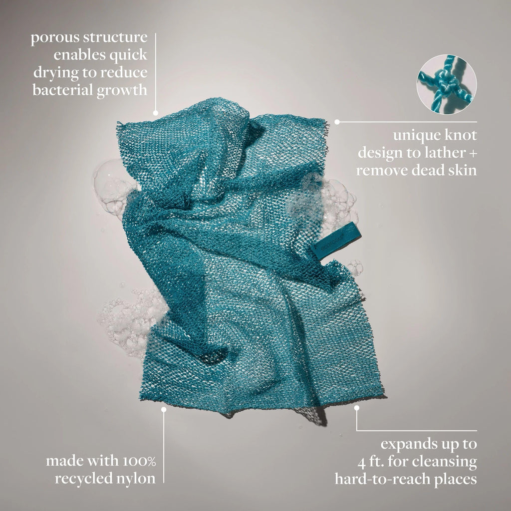 EcoTools Exfoliating Bath Net, Inspired By African Net Sponge, Exfoliates & Cleanses Whole Body, Flexible & Reusable, Eco-Friendly Body Scrubber, Vegan & Cruelty-Free, 1 Count