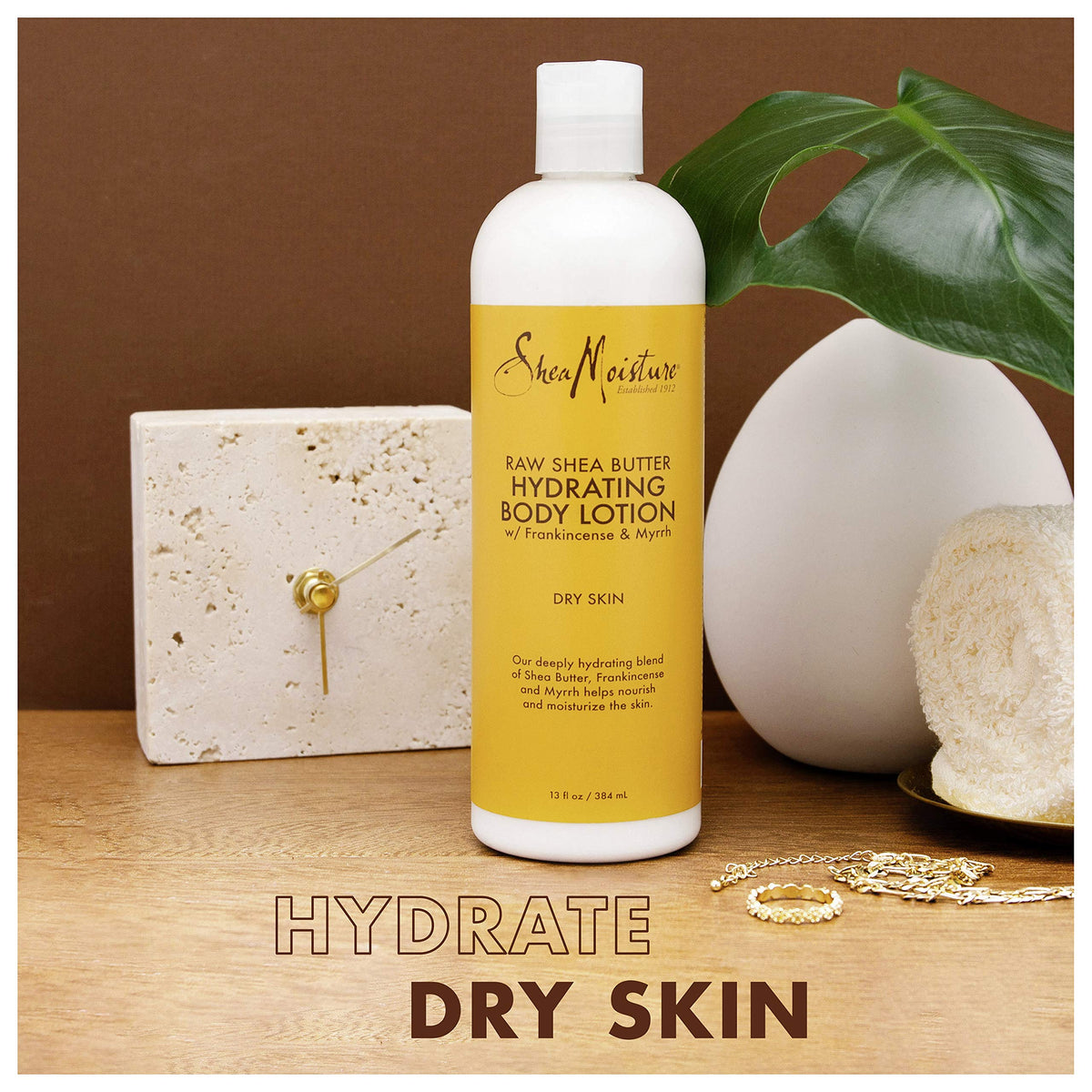 Sheamoisture Hydrating Body Lotion for Dry Skin Raw Shea Butter Paraben Free Lotion 13 oz