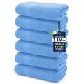DAN RIVER 6-Pack Premium Hand Towels (16x28 Inches) - 100% Cotton, Ultra Soft, Lightweight, Highly Absorbent Towels for Bathroom, Spa, Gym, Salon, Hotel, and Travel - Medium Blue