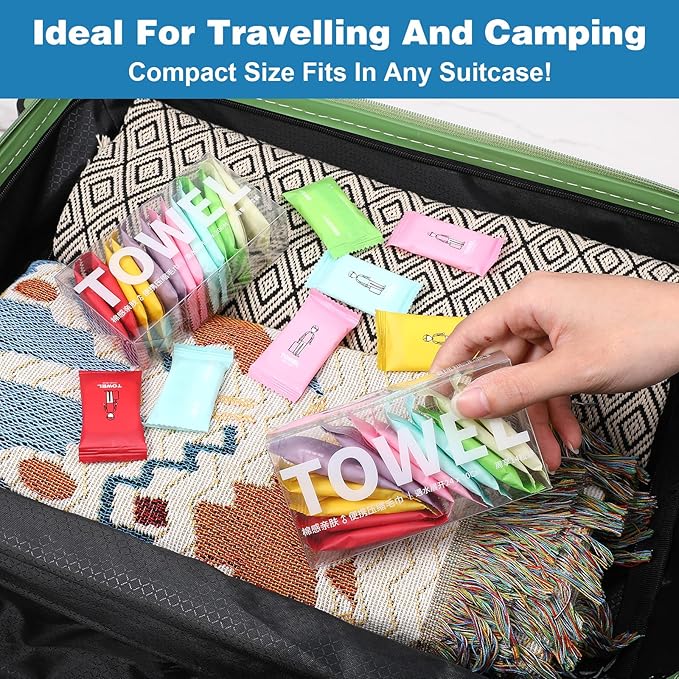 140 Pack Disposable Compressed Face Towels for Travel - 11x 7.87inch Portable Compressed Towel Tablets - Reusable Cotton Facial Towel for Outdoor, Camping, Hotel, Gym, Daily Use, Dog ,Beauty Salon