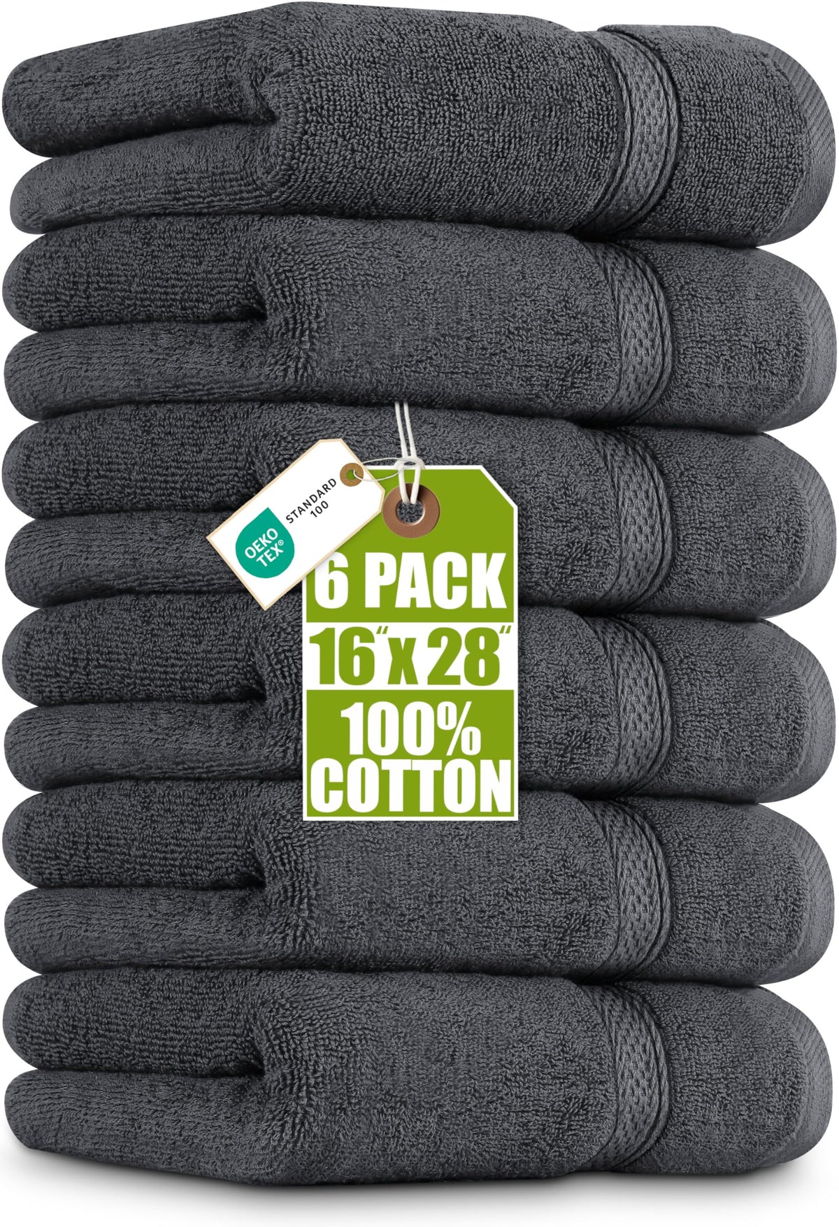 Utopia Towels 6 Pack Premium Hand Towels, 16x28 in, 600 GSM Cotton, White