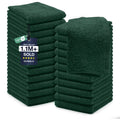 DAN RIVER 24 Pack Cotton Wash Cloths Set for Showering [12x12] Huntergreen