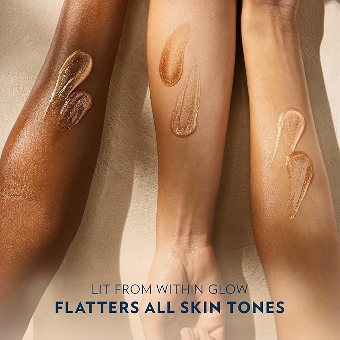 Vaseline Glazed and Glisten Golden Hour Body Gel Oil Glow Vanilla Cocoa Shimmering with Ultra-Hydrating Lipids and 100% Pure Cocoa Butter, 6.8 Oz