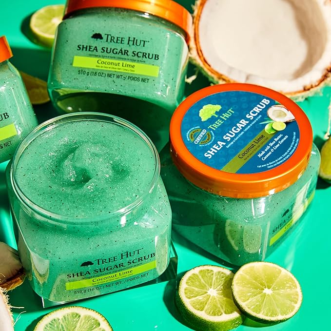 Tree Hut Shea Sugar Scrub - Coconut Lime - 18 oz - Exfoliating Body Scrub for Smooth, Glowing Skin - Made with Real Sugar and Shea Butter