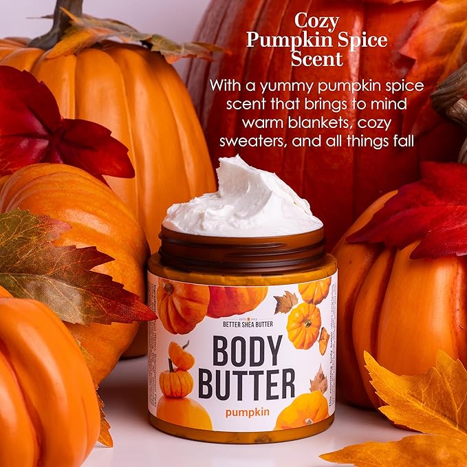 Pumpkin Body Butter with Organic Shea Butter | Pumpkin Spice Lotion for Women | Non Greasy Body Cream | Body Care Favorite with Pumpkin Spice Scent
