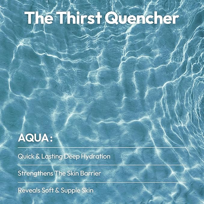 LAPCOS K Beauty Aqua Sheet Mask - Nourishing & Hydrating Face Masks with Sea Water & Spirulina Extract for Deep Hydration & Skin Barrier Support - Highly Breathable Sheet Korean Skin Care (Pack of 5)