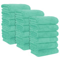 MOONQUEEN 18 Pack Premium Hand Towels - Quick Drying - Microfiber Coral Velvet Highly Absorbent Towels - Multipurpose Use as Hotel, Bathroom, Shower, Spa, Hand Towel 16 x 28 inches (Aqua Green)