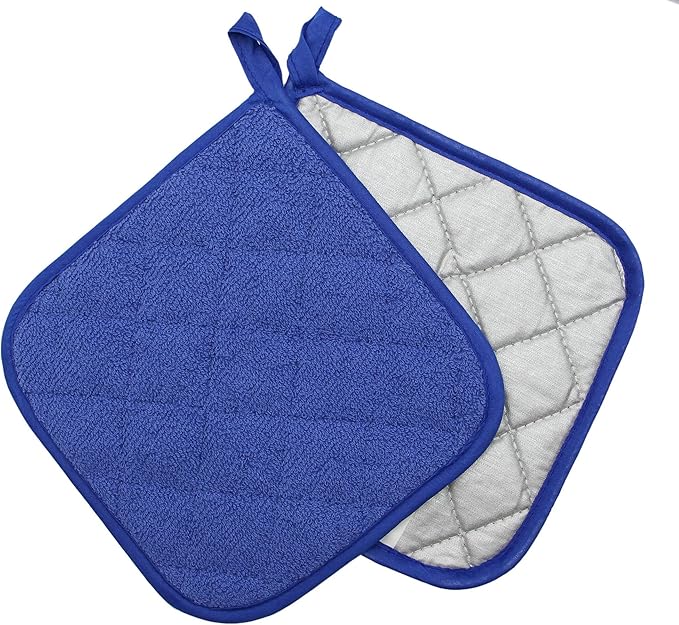 GQZLUCK Cotton Pot Holders, Hot Pads for Kitchen,Set of 4, Dark Blue