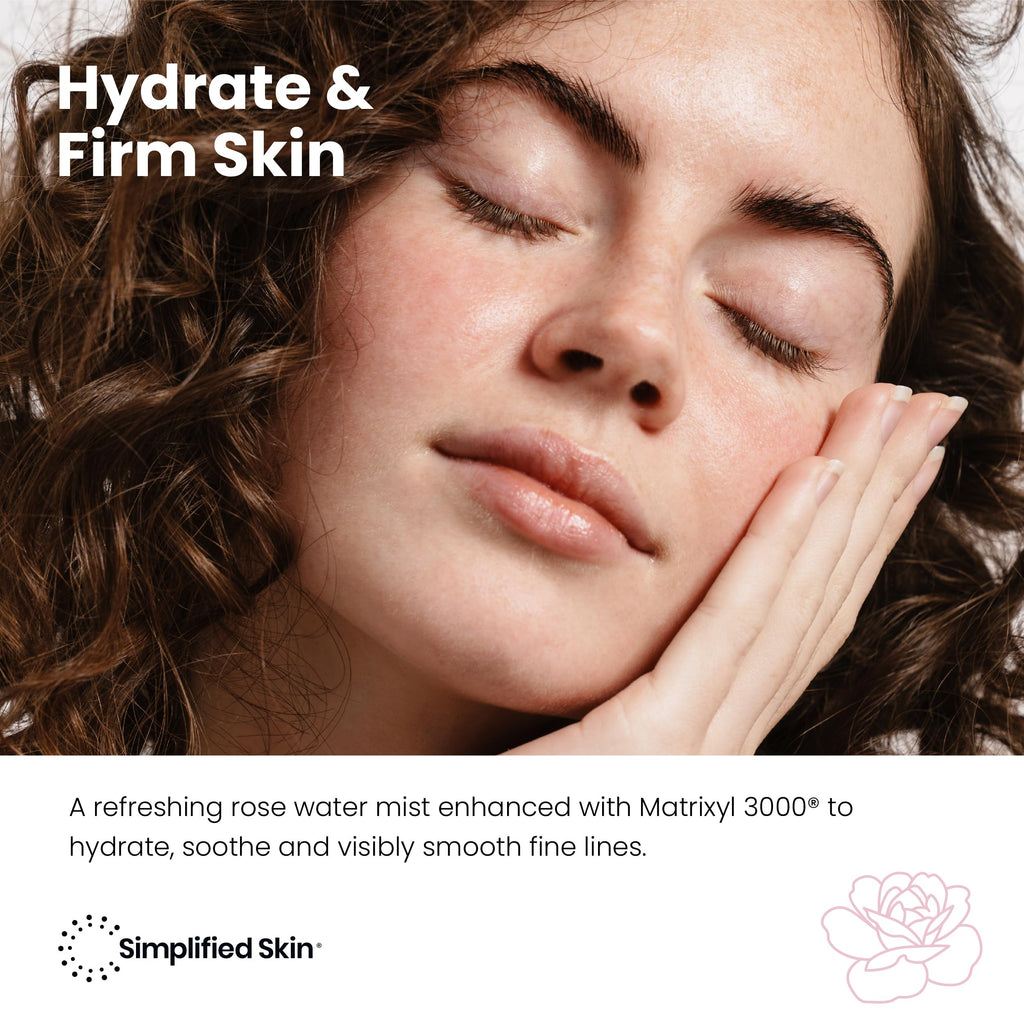 Simplified Skin Rose Water Spray for Face with Matrixyl 3000 & Glycerin