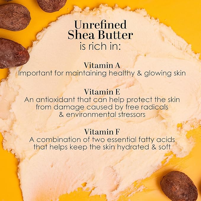 Raw Shea Butter – 100% Pure African Unrefined Shea Butter with Natural Smoky Scent | Moisturizer for Dry Skin & Hair, DIY Body Butter, Soap, Lip Balm – 8 oz Jar
